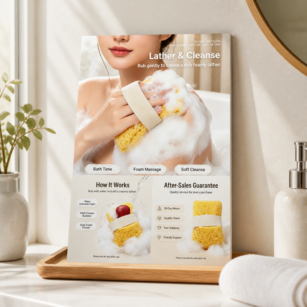 Velvique™ Dual-Action Bath Sponges — Wrap Your Skin in Soft, Radiant Luxury Every Shower (2pcs)