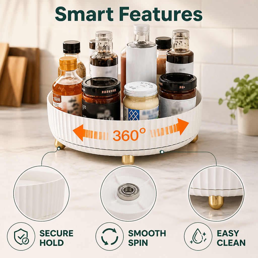 VivaTurn™ Rotating Storage Solution — Spin Stress Away and Find Everything Instantly