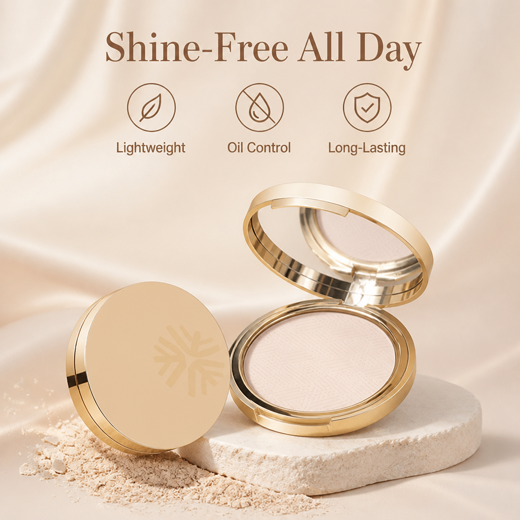 LuminaVeil™ Matte Powder Compact — Flaunt Naturally Smooth, Shine-Free Confidence All Day