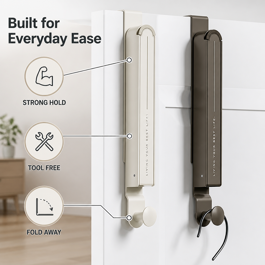FlexiHold™ Foldable Hooks Hanger — Instantly Declutter Any Space and Feel Total Freedom
