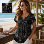 CelestaCharm™ V-Neck Top — Breeze Through Your Day in Effortless Cool Confidence