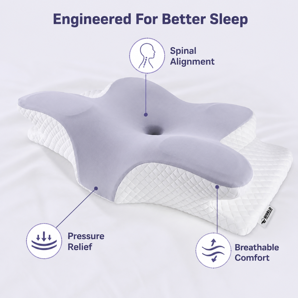 SilkRest™ Contoured Pillow — Wake Up Energized with Pain-Free, Peaceful Sleep