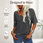 LumaLuxe™ Petal Sleeve Stretch Jersey Tee — Feel Stunningly Comfortable and Confident All Day Long