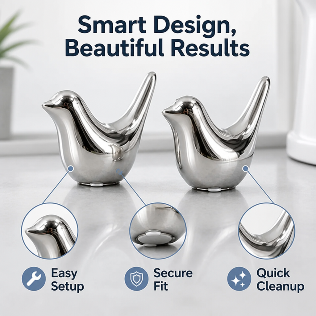 LunaPerch™ — Transform Ugly Bolts into Charming Bathroom Art Instantly