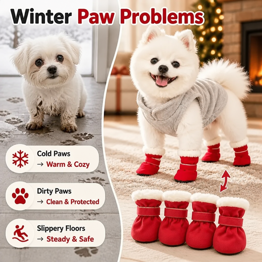 Pawvella™ — Keep Your Dog’s Paws Warm and Steady on Every Winter Walk