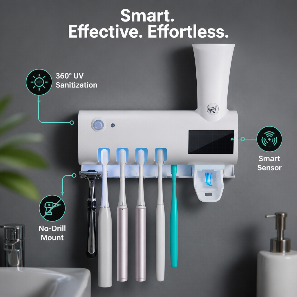 PureSense™ UV Sanitizer & Organizer — Banish Germs and Clutter for a Fresh, Sparkling Smile Every Day