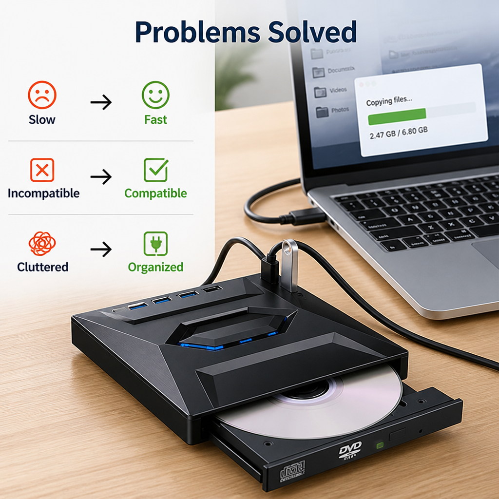 SensaDrive™ 7-in-1 External Burner — Command Every Disc with Blazing Speed and Effortless Power