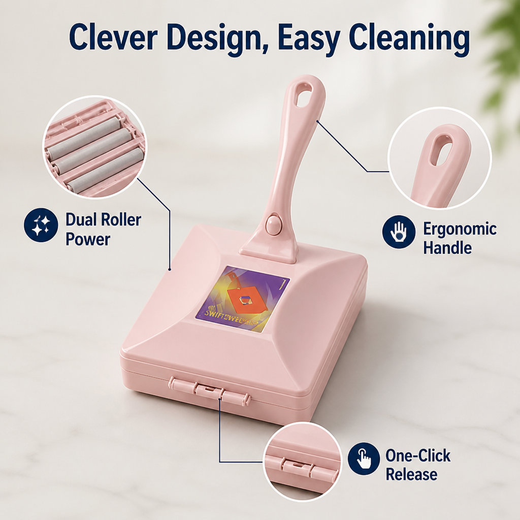 SwiftSweep™ Hand Brush — Effortless, Clean Surfaces Without the Strain or Mess