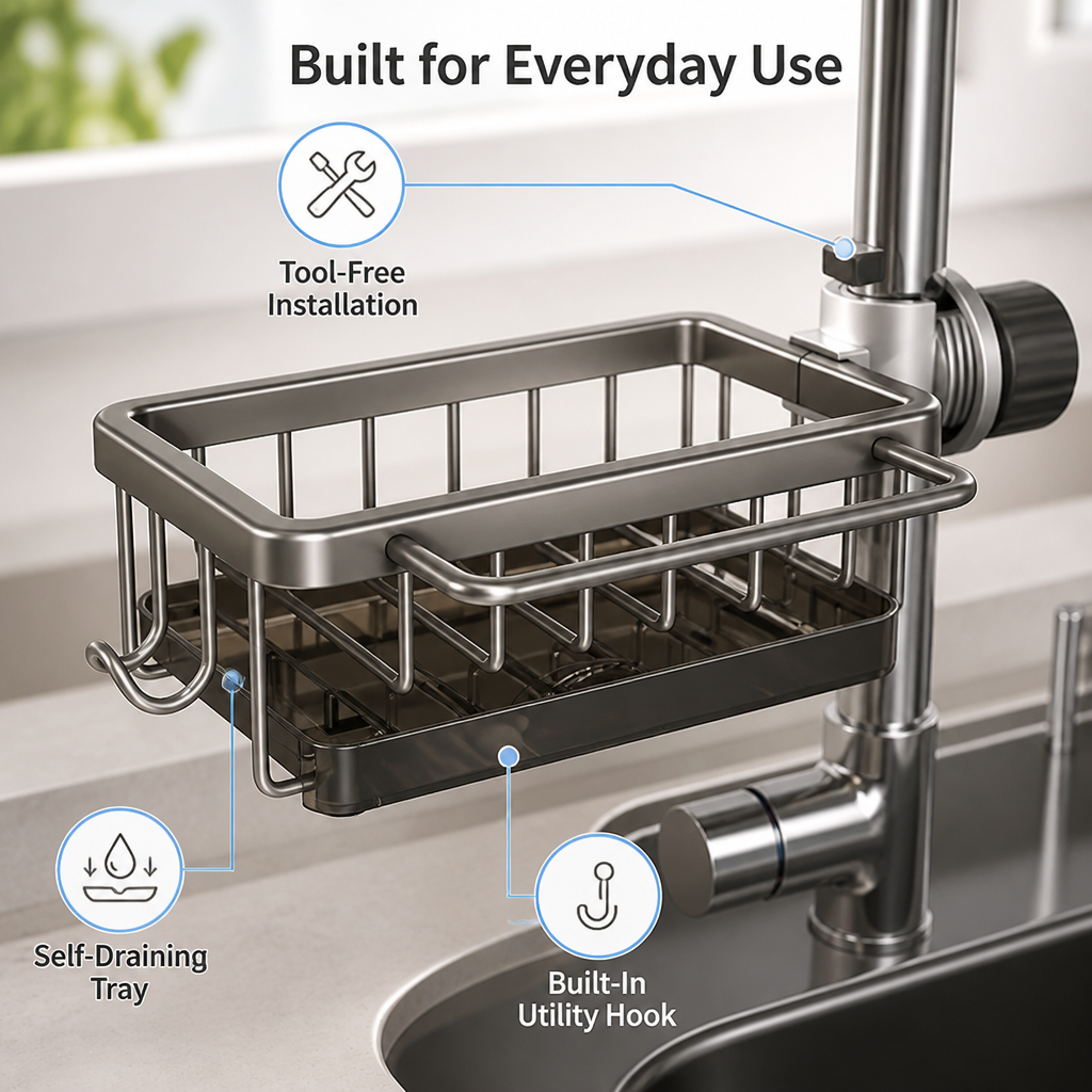 SinkEase™ — Turn Sink-Side Clutter into Calm, with Everything Within Reach