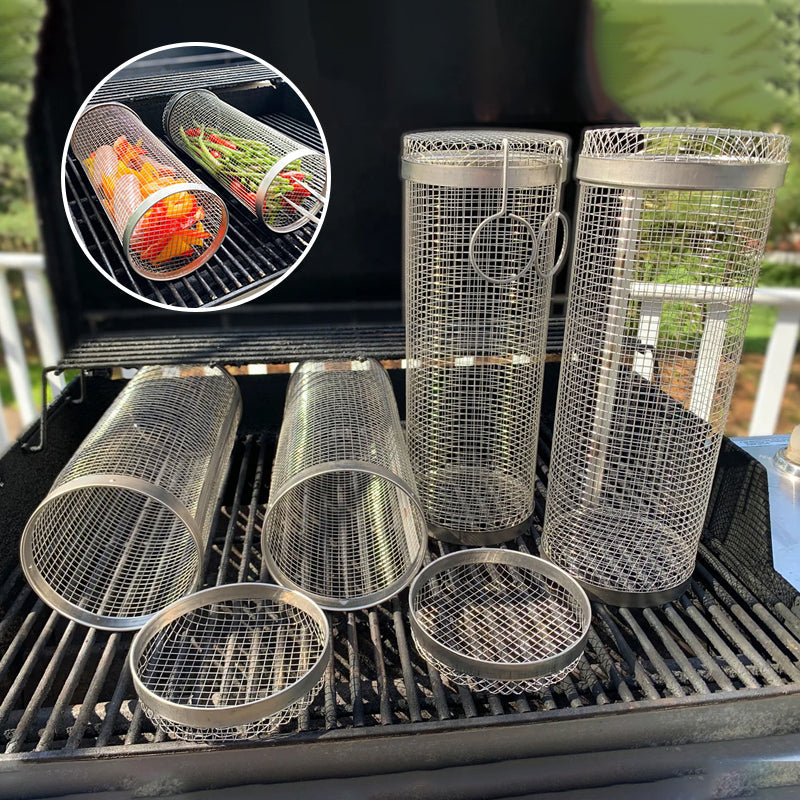 IronGlide™ 360 BBQ Basket — Spin Every Bite to Juicy, Hassle-Free Perfection (2packs)