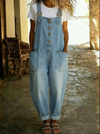 LaylaLuxe™ Denim Jumpsuit — Slip Into Effortless Comfort That Moves With Your Every Moment