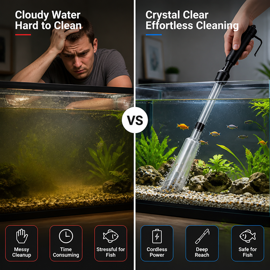 AquaPulse™ — Relax While It Powers Your Aquarium’s Deepest Clean