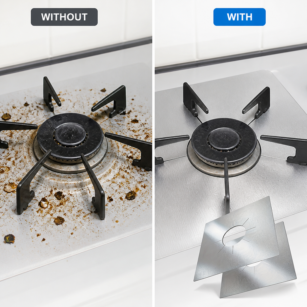 FlameGuardPro™ — Effortless Stove Protection That Makes Cleaning a Breeze
