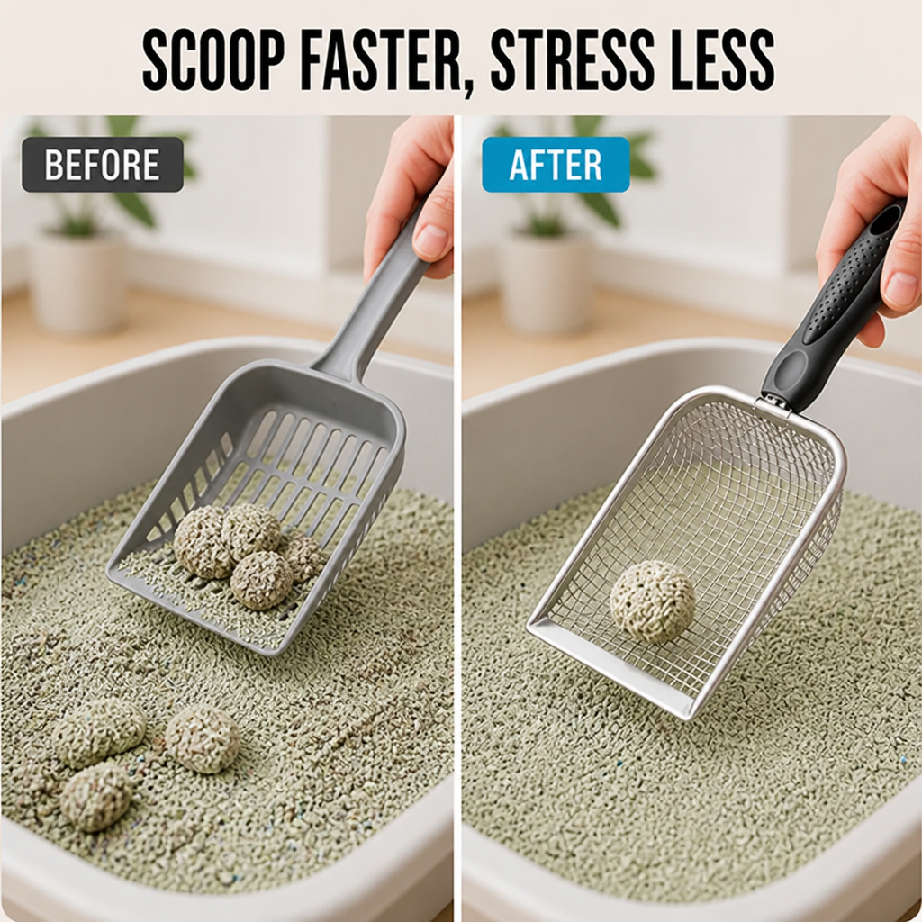 PurePaws™ Metal Mesh Scoop — Scoop Faster, Stress Less, Enjoy Every Moment