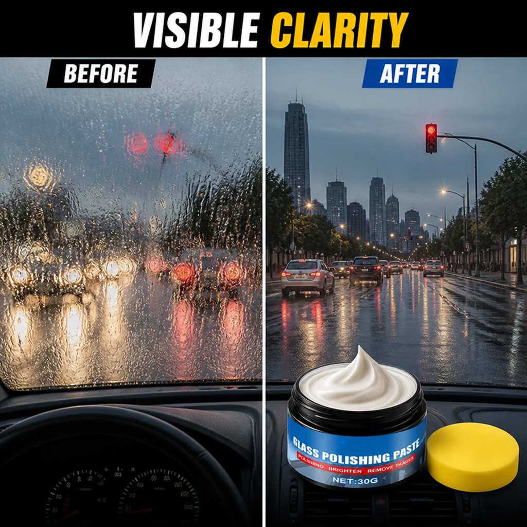 ClariSheen™ Glass Refresher Paste — Cut Through Glare and Grime for Stress-Free, Crystal Clear Driving