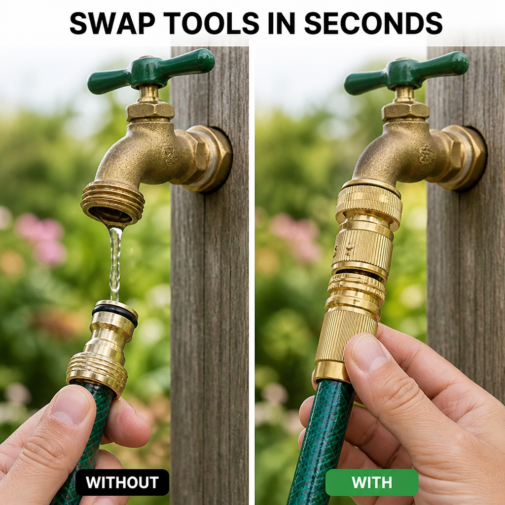 AquaSwift™ — Snap On Freedom and Water Your Garden Without Missing a Beat