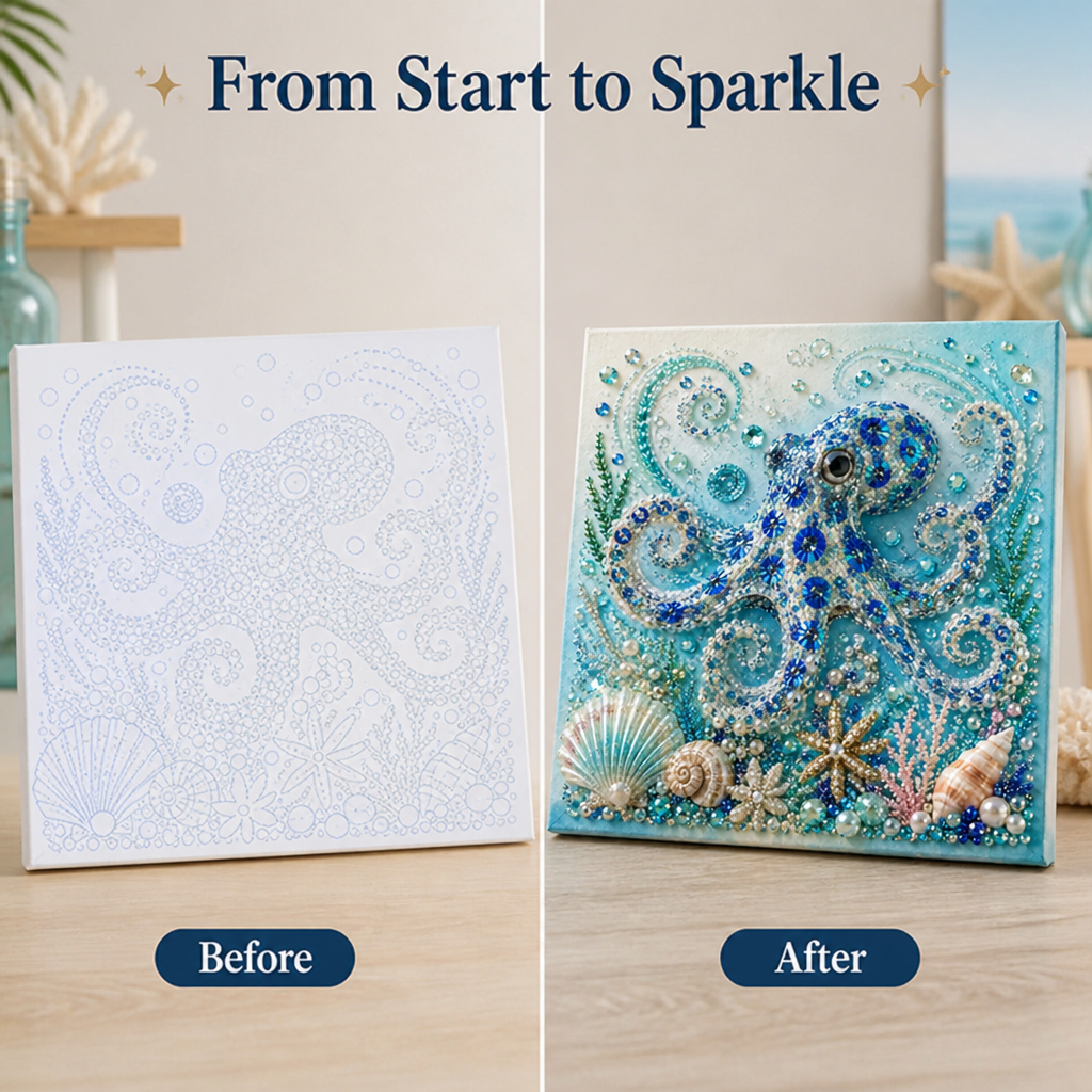 TidalGleam™ — Unwind as you create ocean art that makes your space shine