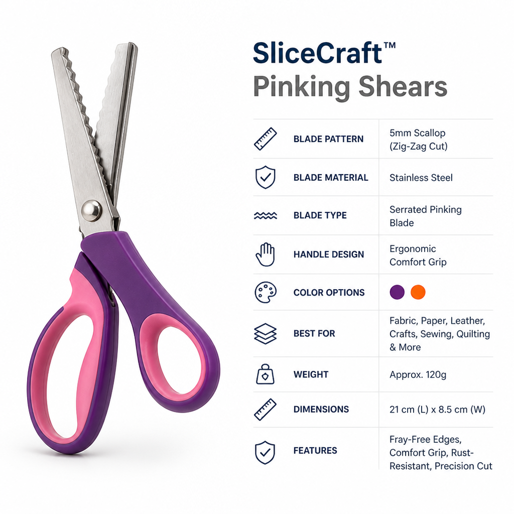 SliceCraft™ Pinking Shears — Master Every Cut with Effortless Precision and Fray-Free Style