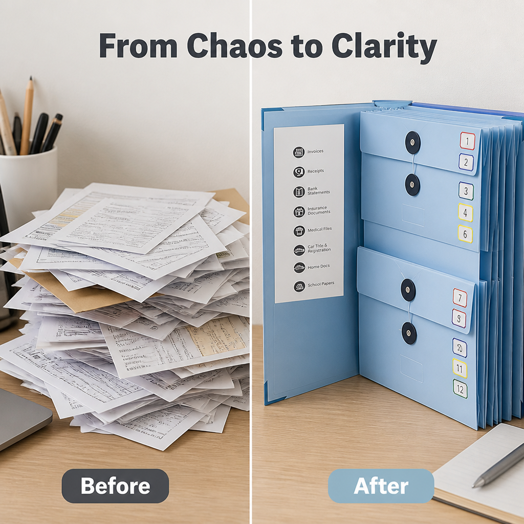 ClariTote™ — Conquer Clutter and Enjoy the Calm of Perfectly Organized Papers