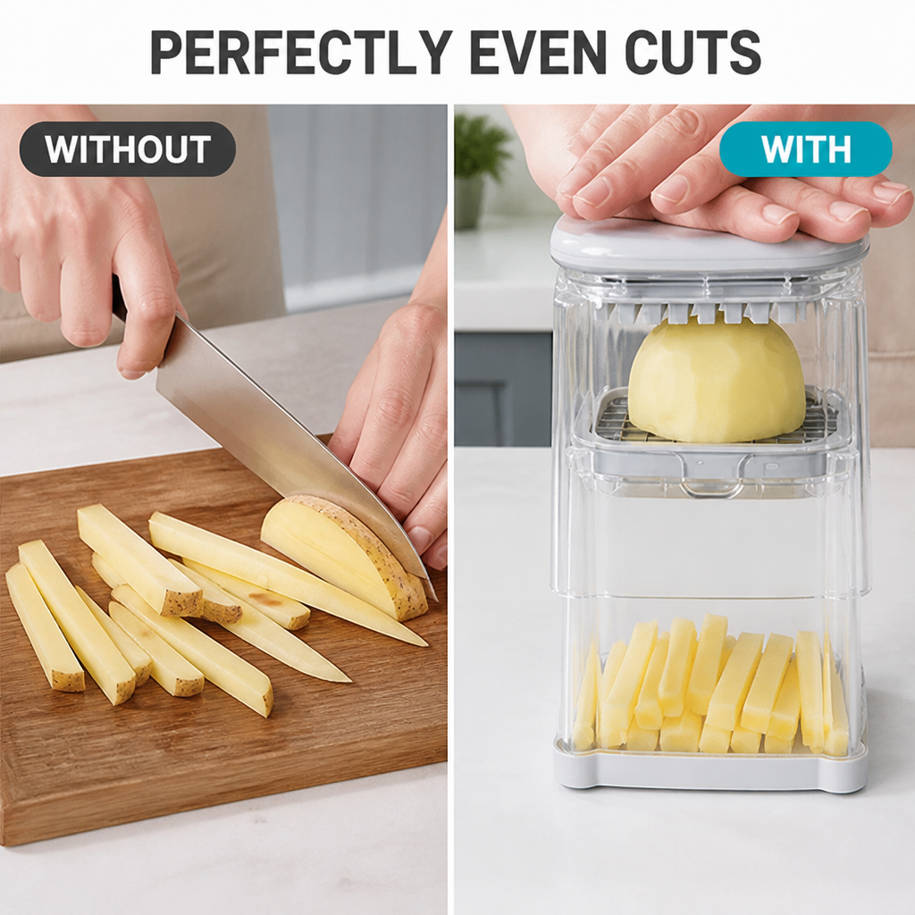 SlicePro™ 4-in-1 Fry Cutter — Effortless Precision for Perfectly Crispy Fries Every Time