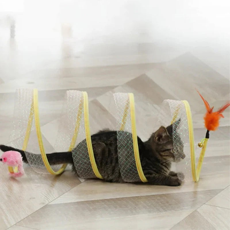 Tunnel plié pour chat