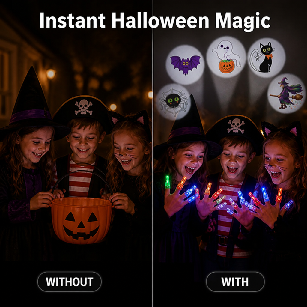 SpectraShine™ LED Finger Rings — Ignite Instant Wonder and Endless Halloween Smiles