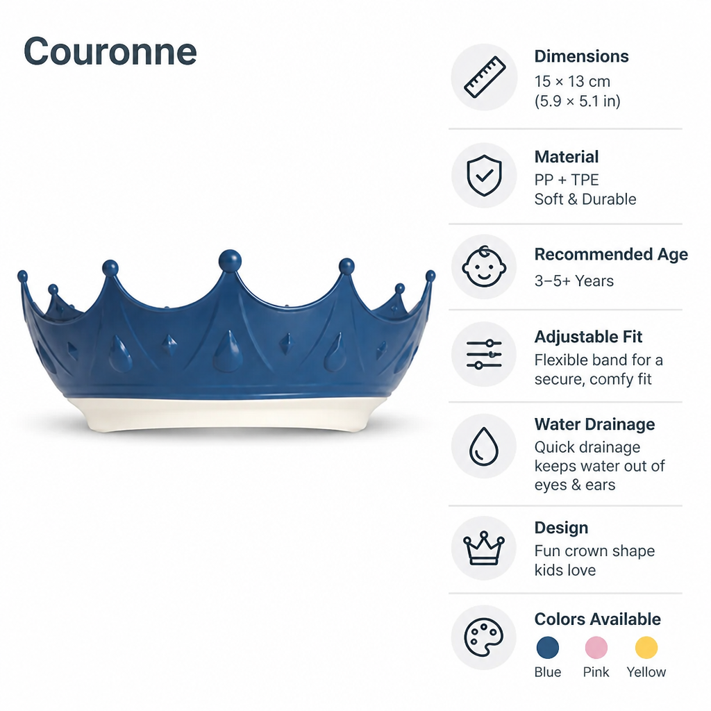 Tiaralu™ — Tear-Free Bath Time With a Fun Crown Shower Cap for Kids