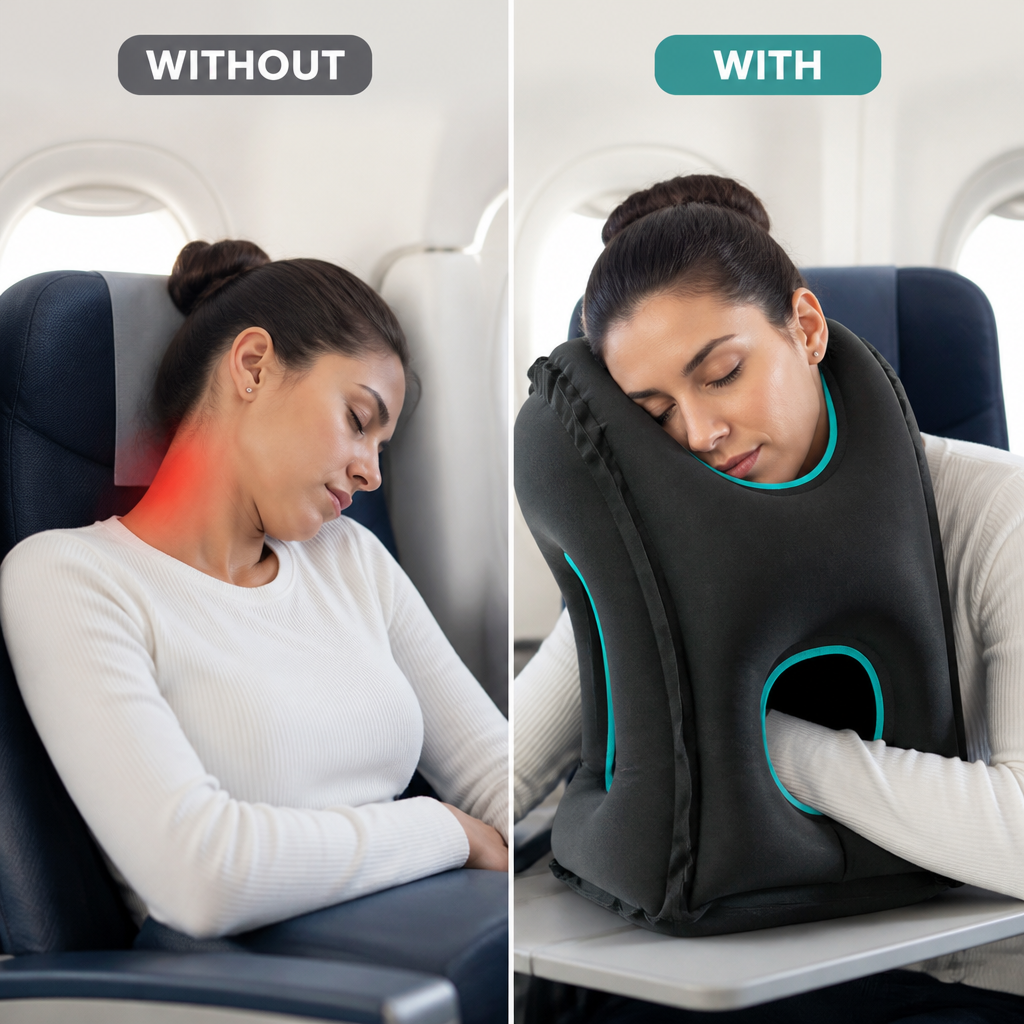 HaloNest™ — Travel Comfort That Erases Neck Pain and Refreshes You Instantly