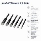VeroCut™ Diamond Drill Bit Set — Cut Perfect Holes Fast Without Water or Mess