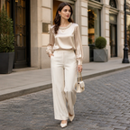 Lunavelle™ Pearl Satin Blouse — Own Every Room with Silky Radiance and Timeless Elegance