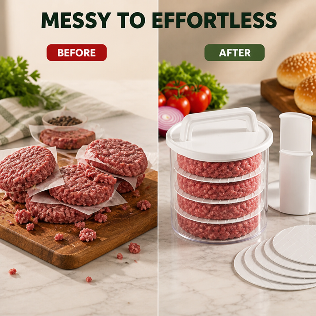 PattyForm™ — Effortless Burger Nights with Perfect Patties Every Time