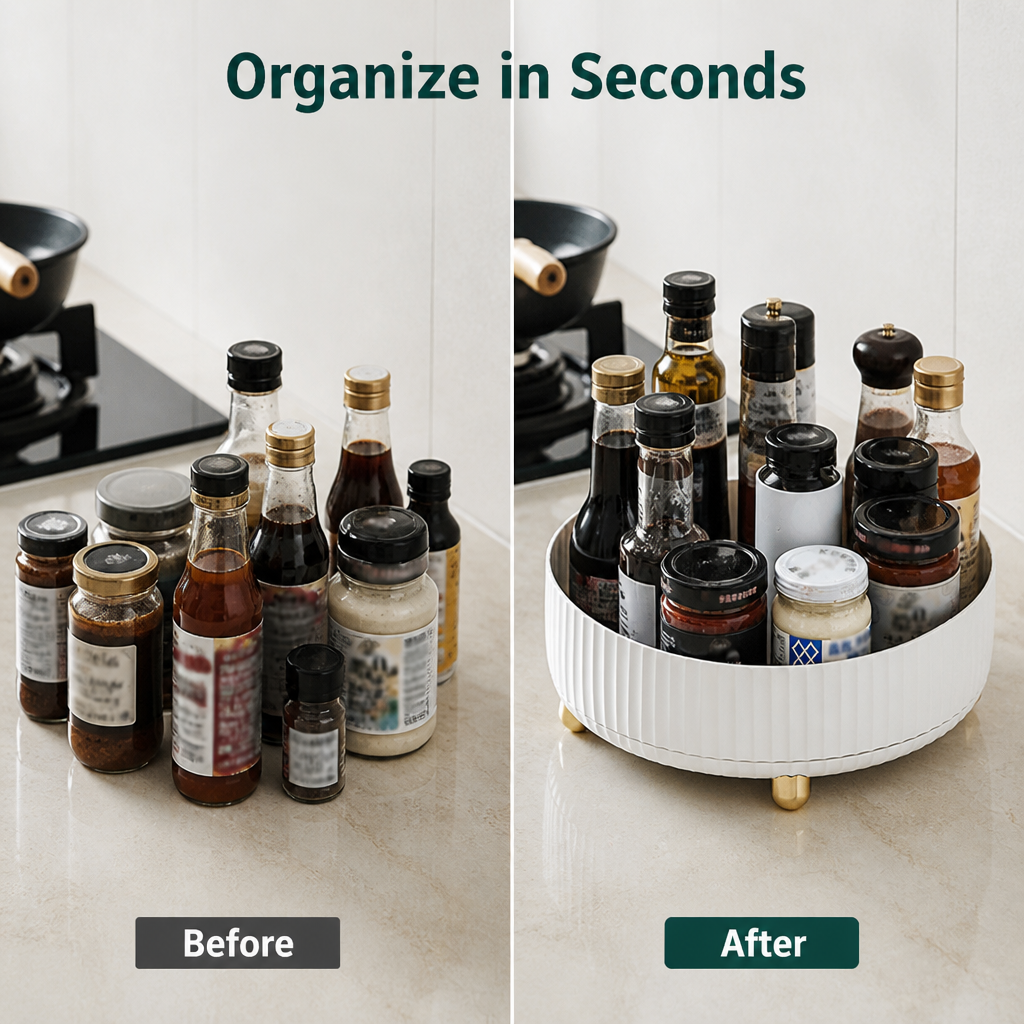 VivaTurn™ Rotating Storage Solution — Spin Stress Away and Find Everything Instantly