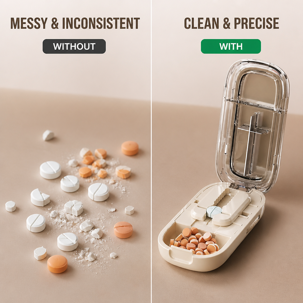 SwiftSplit™ — Take Control with Perfect, Hassle-Free Pill Splitting Every Time