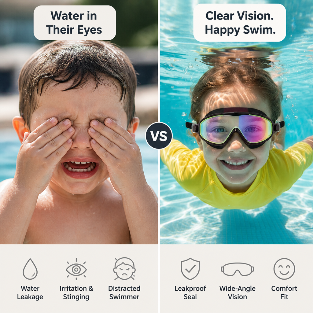 Neruvo™ Goggles — Let Your Child Swim Confidently with Crystal-Clear, Leakproof Comfort