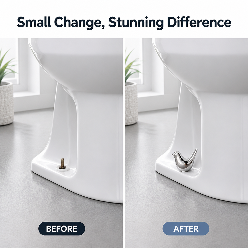 LunaPerch™ — Transform Ugly Bolts into Charming Bathroom Art Instantly