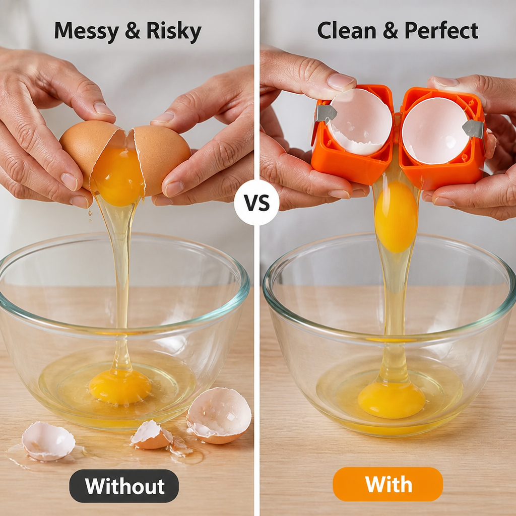 EggEase™ — Crack Perfect Eggs Every Time Without the Mess or Hassle
