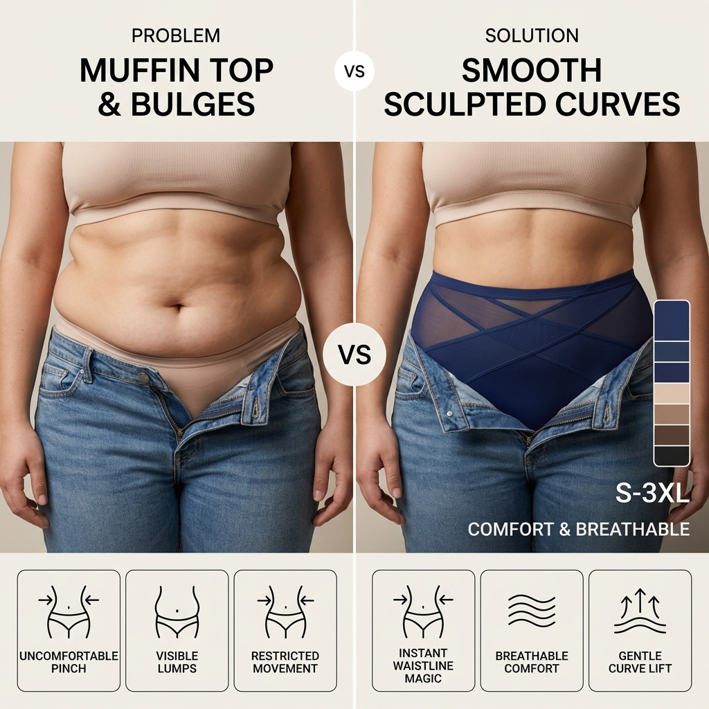 VelaCurve™ Plus-Size High-Waist Sculpting Panties — Slip Into All-Day Confidence and Flawless Curves