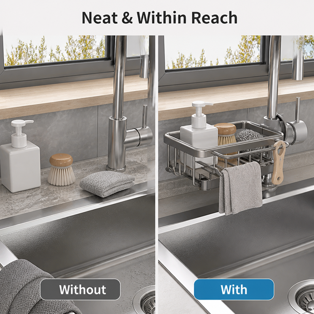 SinkEase™ — Turn Sink-Side Clutter into Calm, with Everything Within Reach