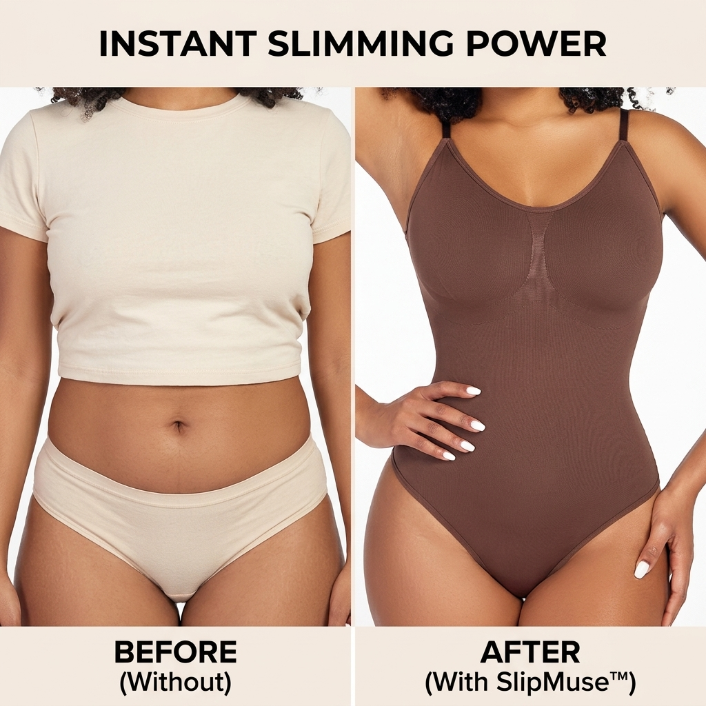SlipMuse™ Spandex Bodysuit Thong — Shape Your Confidence with All-Day Comfort