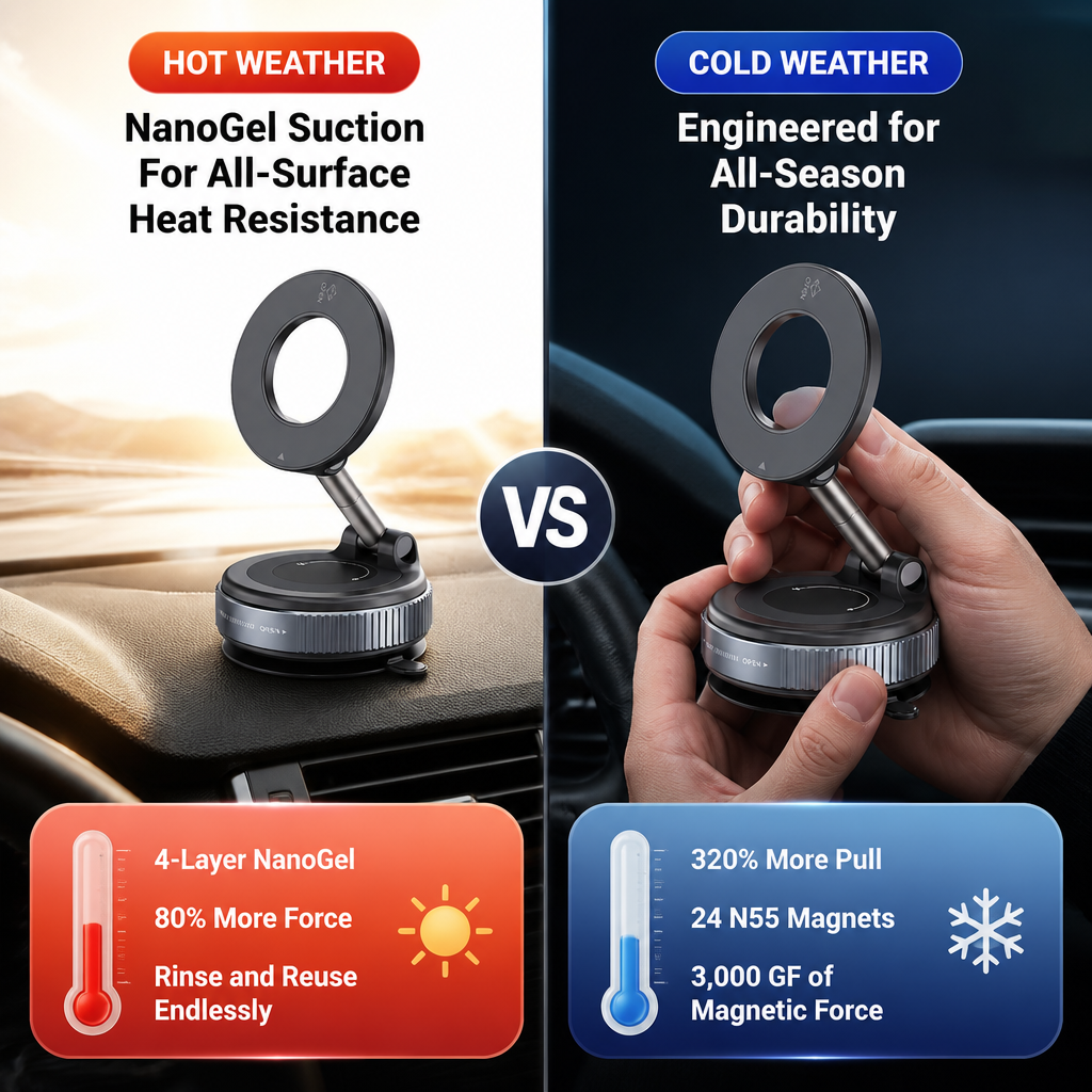 Ramzevo™ NanoGrip Magnetic Mount — Lock Your Phone Tight for Total Control and Calm