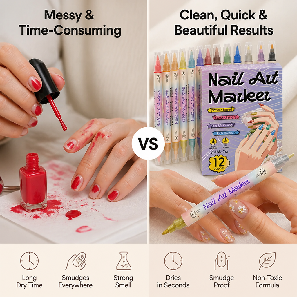 VividMuse™ Dual-Tip Nail Art Pens — Unleash Stunning, Smudge-Free Nails That Demand Attention