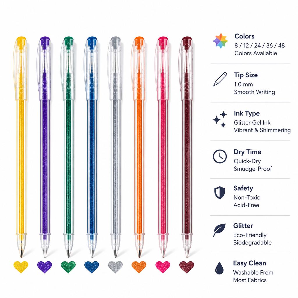Prismara™ Glitter Gel Pens — Unleash Stunning, Smudge-Proof Sparkle That Ignites Your Imagination