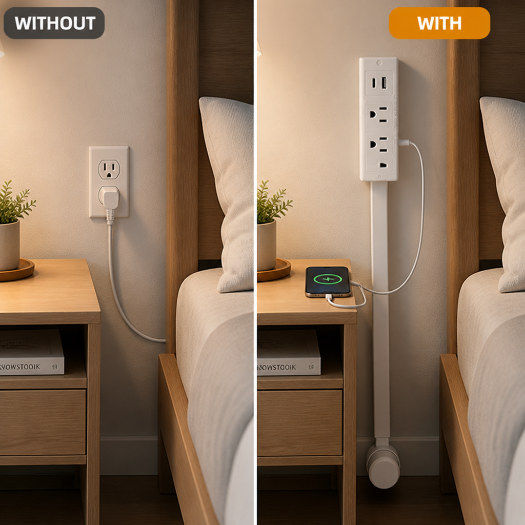 ReachFlex™ — Reach Awkward Outlets Without Rearranging Your Room