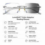 LumaShift™ Color-Adaptive Reading Glasses — Effortless Focus and All-Day Eye Comfort That Powers Your Day