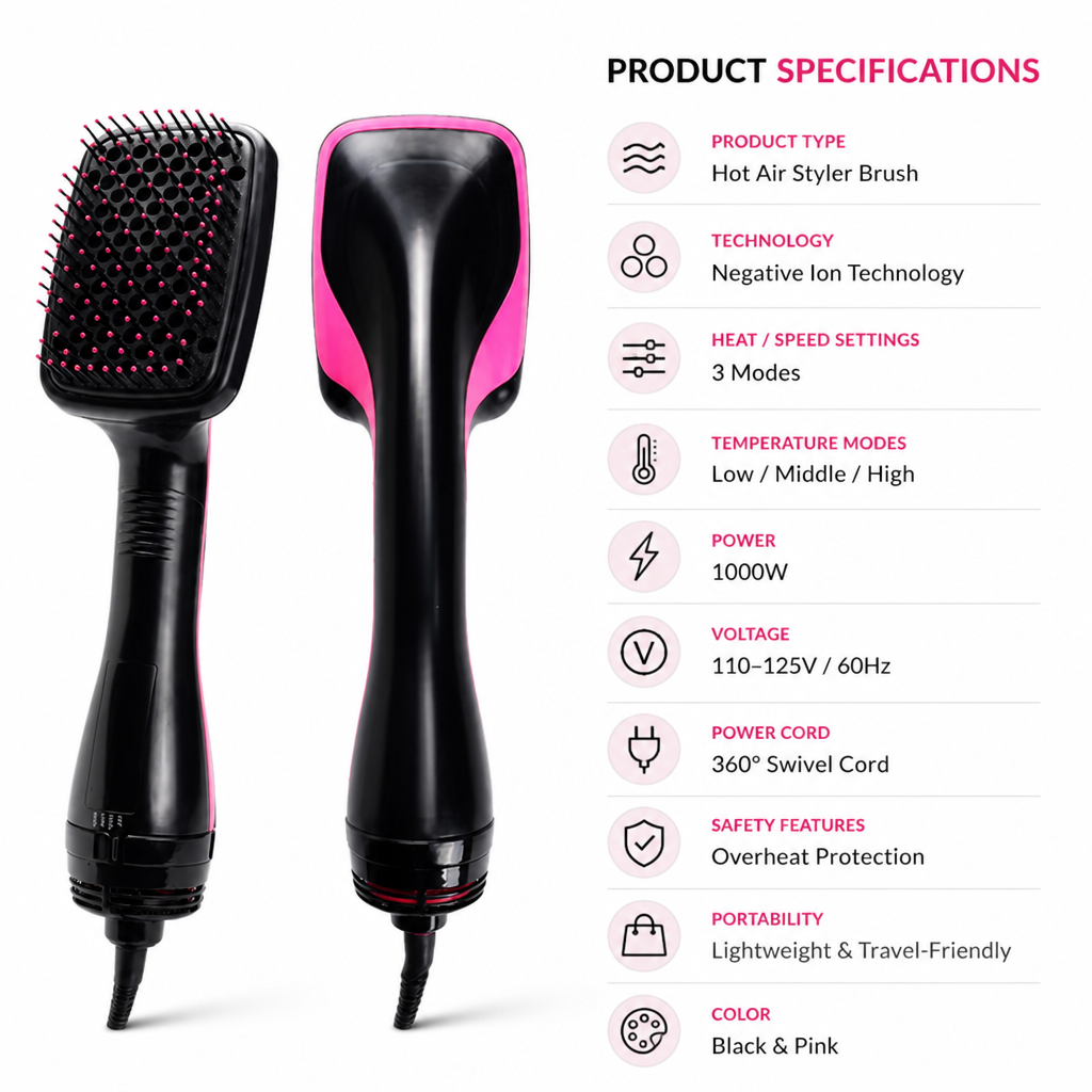 VivaTress™ Hot Air Styler — Effortless Volume and Shine for Stunning, Head-Turning Hair