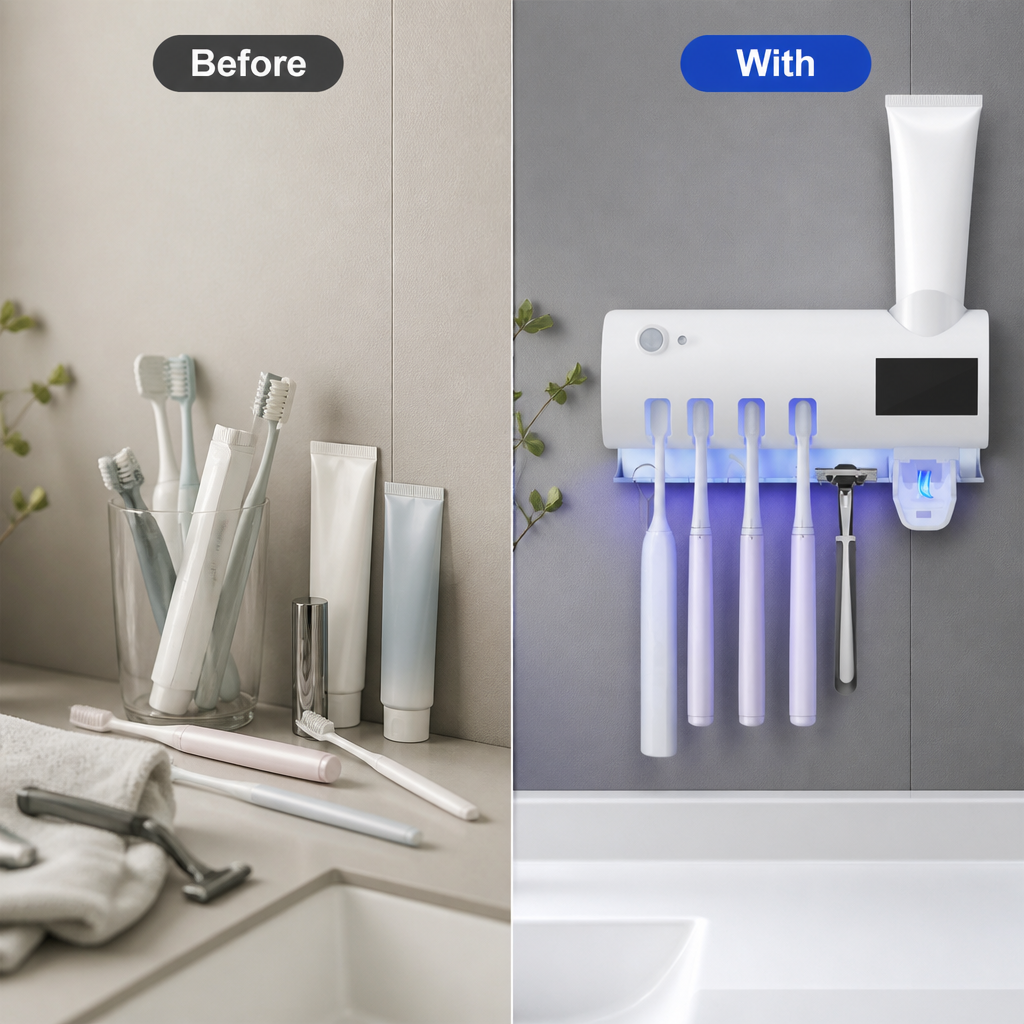 PureSense™ UV Sanitizer & Organizer — Banish Germs and Clutter for a Fresh, Sparkling Smile Every Day