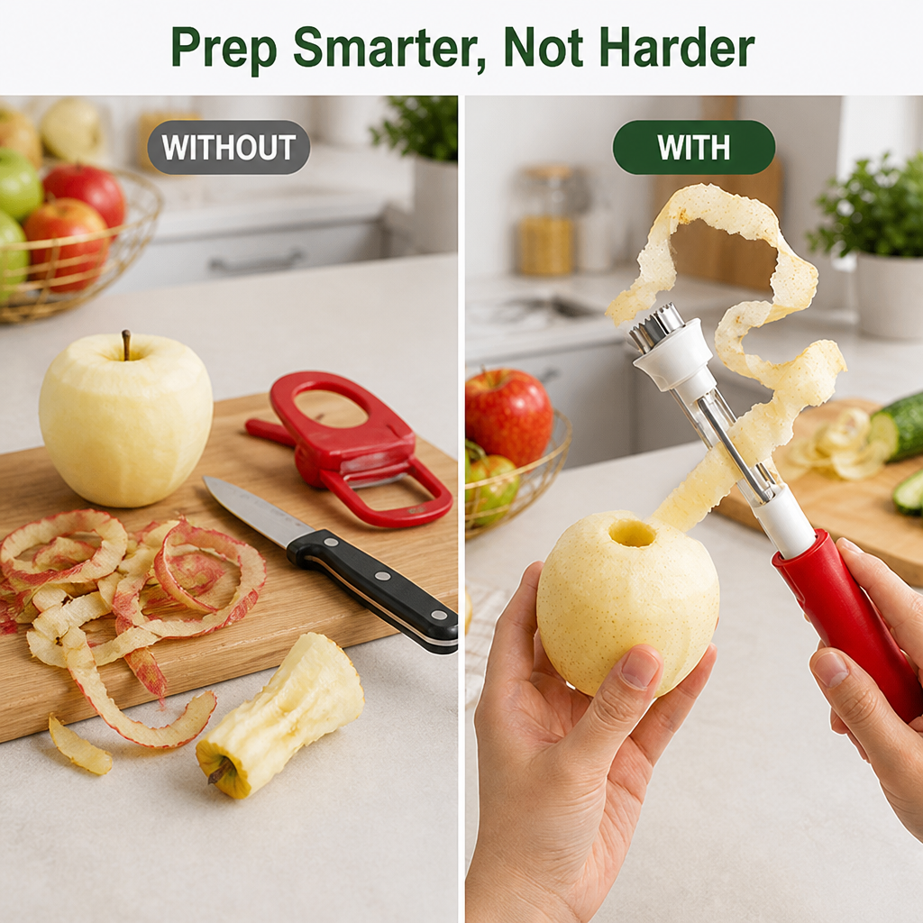 SliceEase™ — Peel and Core Apples Instantly for Effortless Kitchen Joy
