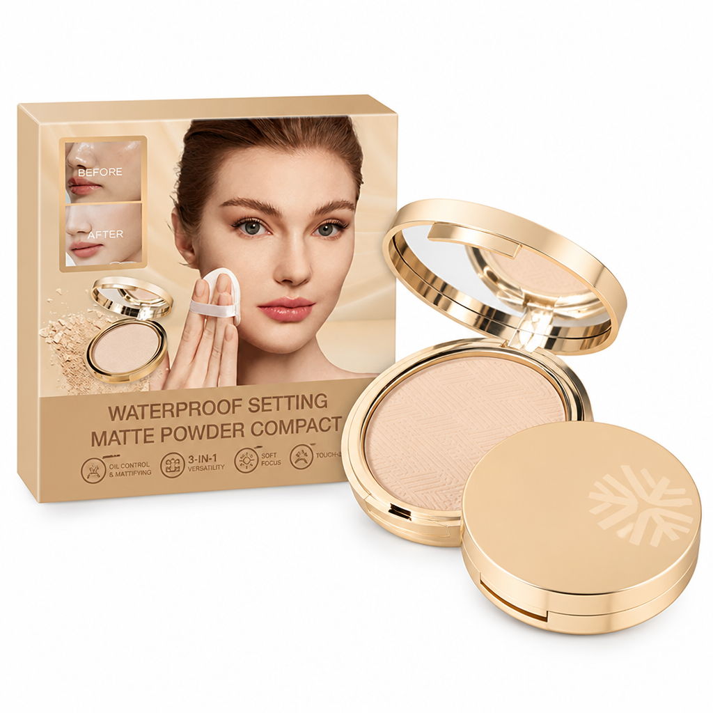 LuminaVeil™ Matte Powder Compact — Flaunt Naturally Smooth, Shine-Free Confidence All Day
