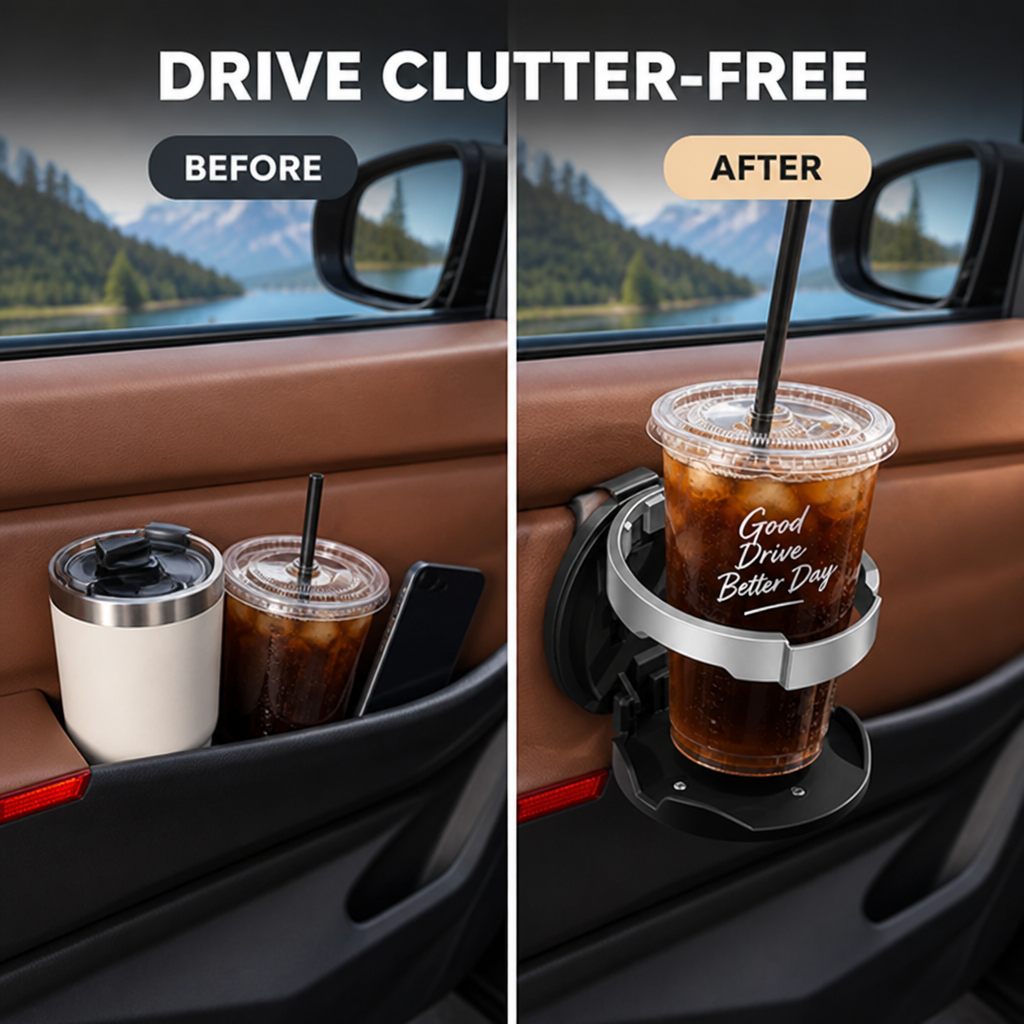RoveMate™ — Finally, a Clutter-Free Ride That Keeps Your Drinks and Essentials Perfectly In Place