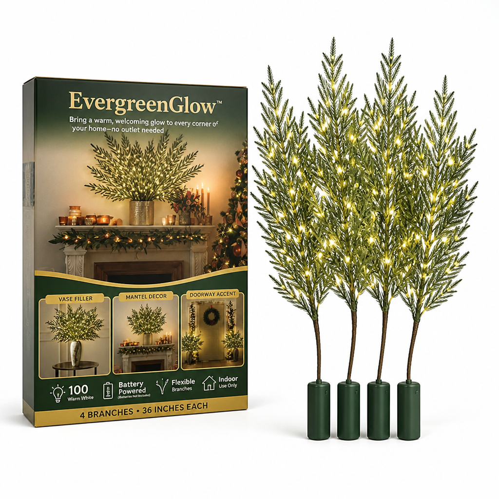 EvergreenGlow™ — Bring a warm, welcoming glow to every corner of your home—no outlet needed”】【